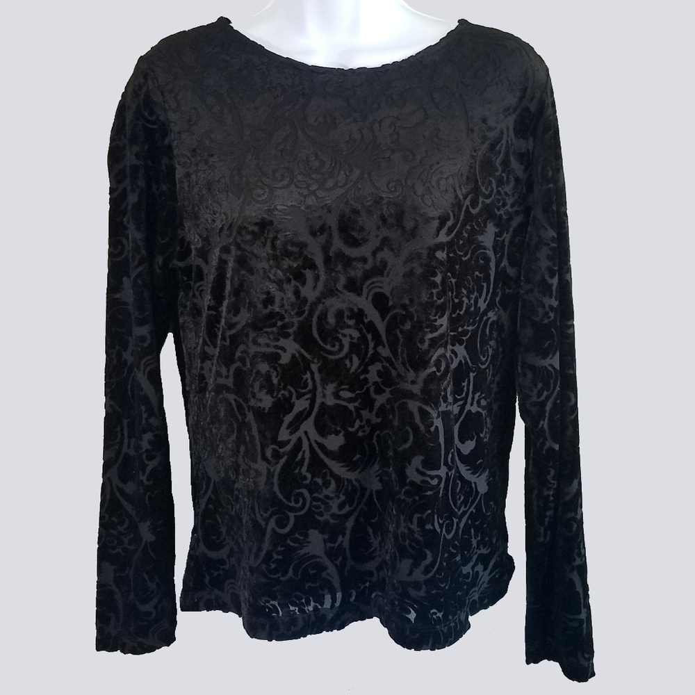 Talbots Scroll Velvet Burnout Top